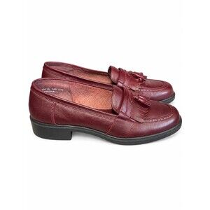 Carriage Court Mens Marshall Burgundy leather Tassel Kiltie Loafers 7.5M